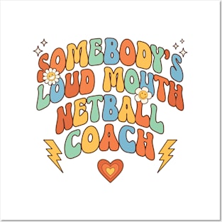 Funny Loudmouth Retro Netball Coach Posters and Art